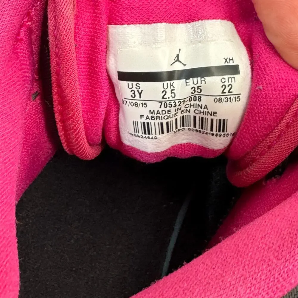 Nike Air Jordan 1 Retro High Top GG Vivid Pink & Black Sneakers Kids Size 3Y